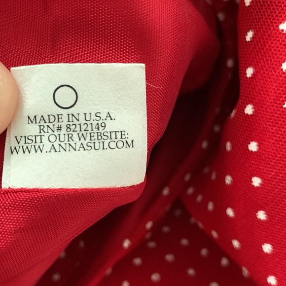 NWT Anna Sui Polka Dot red dress spaghetti strap size 8 medium small 6 - Picture 14 of 14